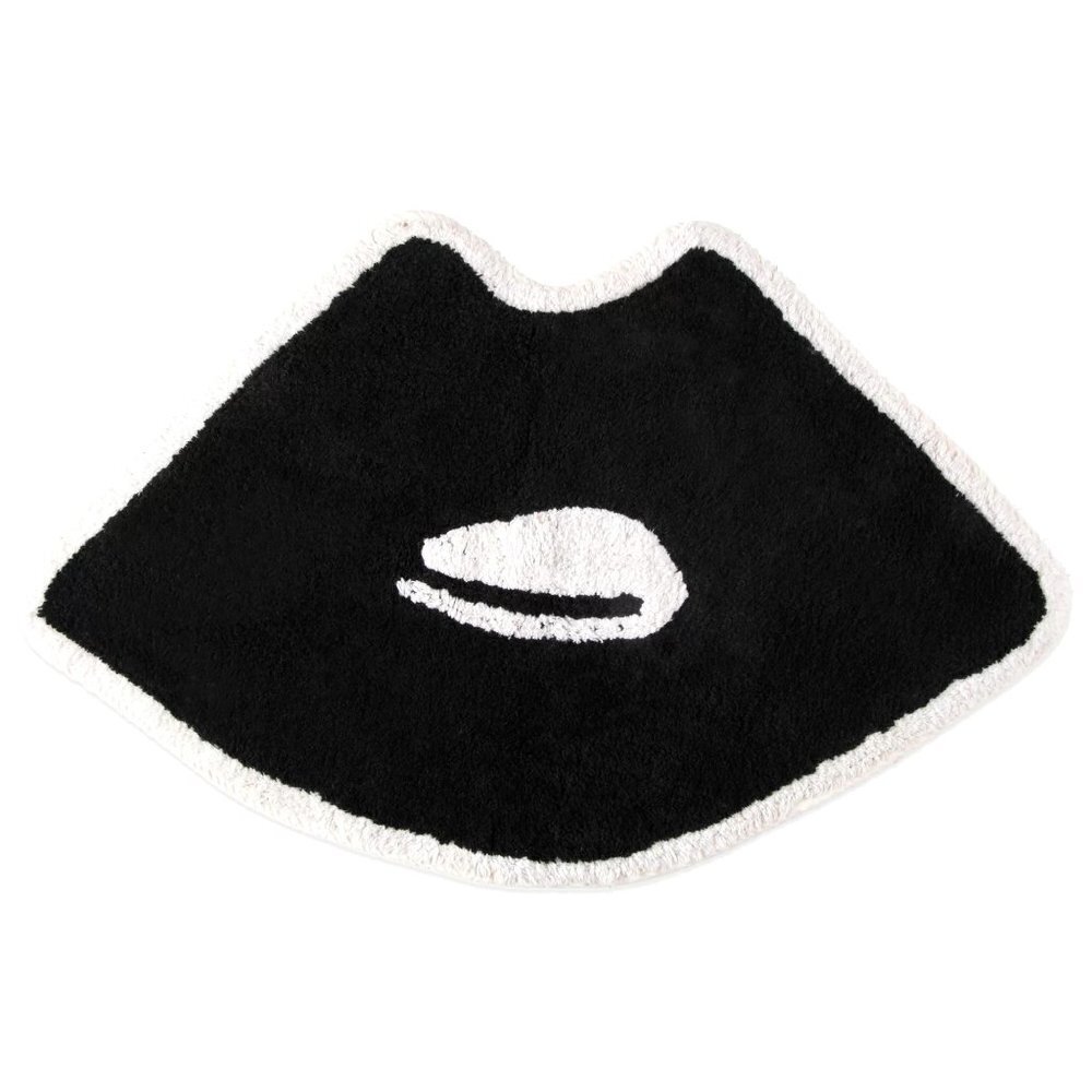 NOVOGRATZ Black + White Retro Lips Bath Rug